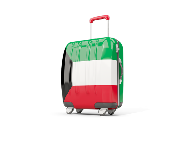 Suitcase with flag. Download flag icon of Kuwait at PNG format