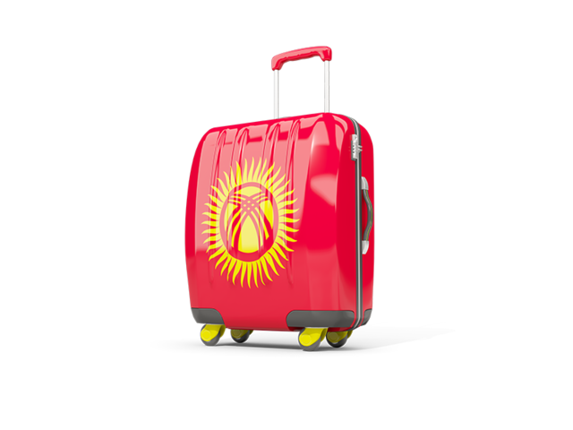 Suitcase with flag. Download flag icon of Kyrgyzstan at PNG format