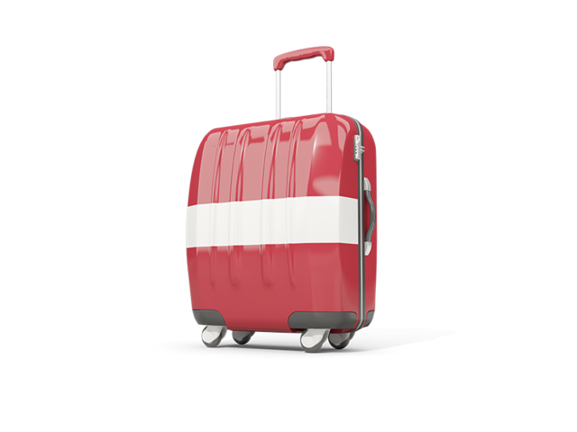 Suitcase with flag. Download flag icon of Latvia at PNG format