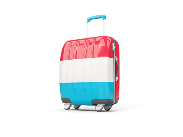Suitcase with flag. Download flag icon of Luxembourg at PNG format