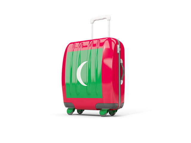 Suitcase with flag. Download flag icon of Maldives at PNG format