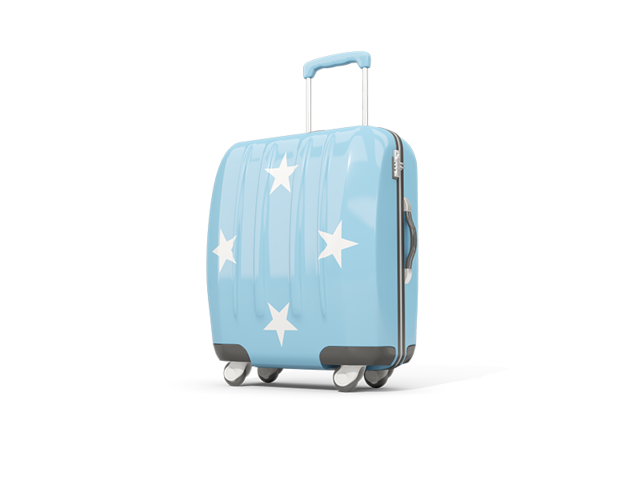 Suitcase with flag. Download flag icon of Micronesia at PNG format