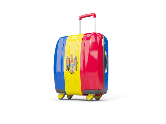 Suitcase with flag. Download flag icon of Moldova at PNG format