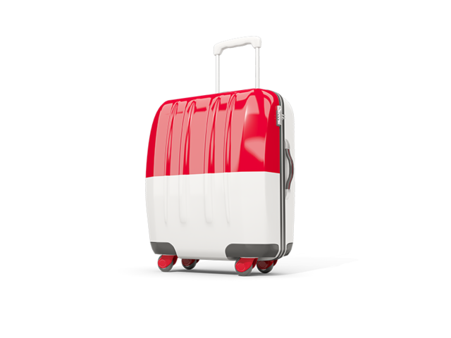 Suitcase with flag. Download flag icon of Monaco at PNG format