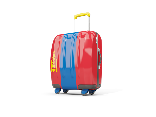 Suitcase with flag. Download flag icon of Mongolia at PNG format