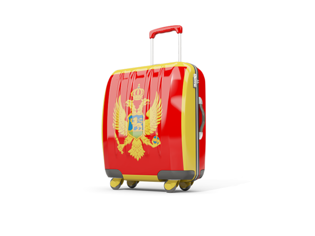 Suitcase with flag. Download flag icon of Montenegro at PNG format