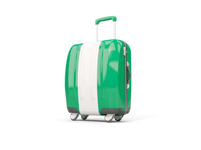 Suitcase with flag. Download flag icon of Nigeria at PNG format