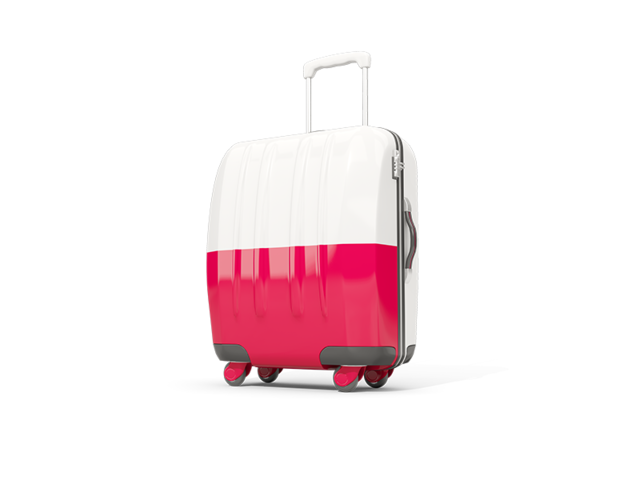 Suitcase with flag. Download flag icon of Poland at PNG format