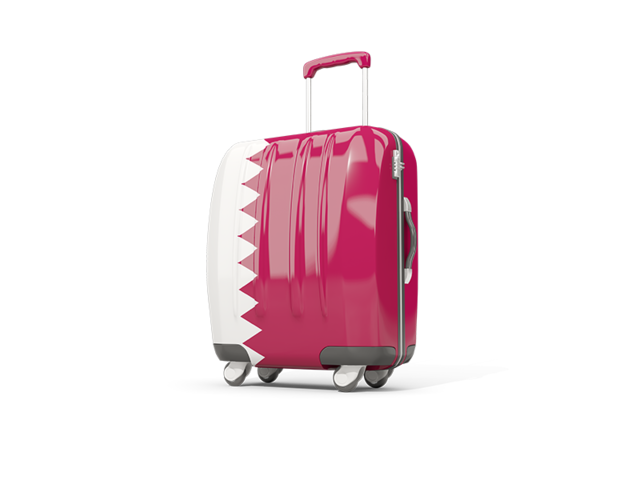 Suitcase with flag. Download flag icon of Qatar at PNG format