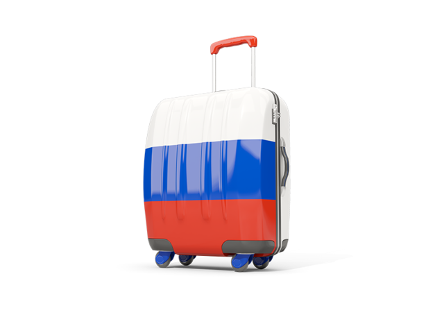 Suitcase with flag. Download flag icon of Russia at PNG format