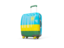 Rwanda. Suitcase with flag. Download icon.