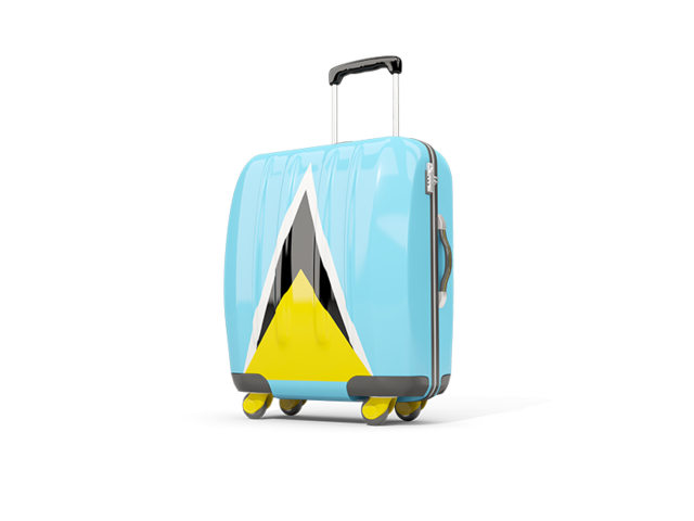 Suitcase with flag. Download flag icon of Saint Lucia at PNG format