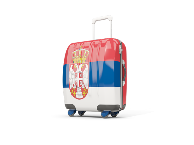 Suitcase with flag. Download flag icon of Serbia at PNG format