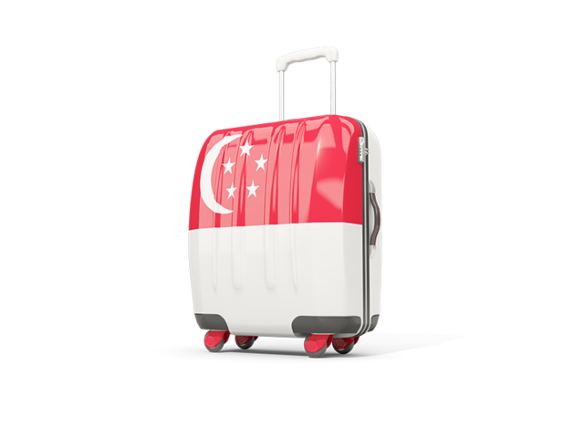 Suitcase with flag. Download flag icon of Singapore at PNG format