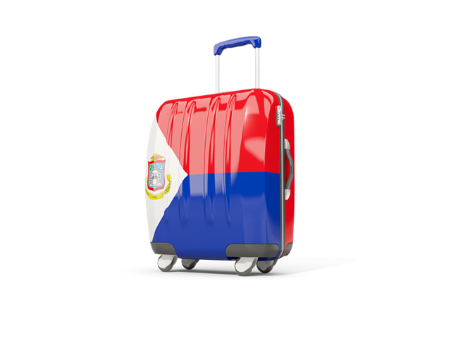 Suitcase with flag. Download flag icon of Sint Maarten at PNG format