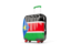 South Sudan. Suitcase with flag. Download icon.