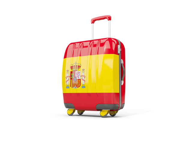 Suitcase with flag. Download flag icon of Spain at PNG format