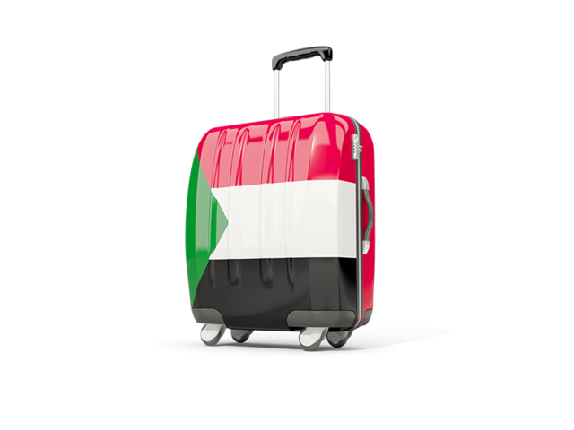 Suitcase with flag. Download flag icon of Sudan at PNG format
