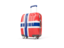 Svalbard and Jan Mayen. Suitcase with flag. Download icon.