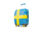 Sweden. Suitcase with flag. Download icon.