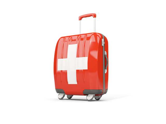 Suitcase with flag. Download flag icon of Switzerland at PNG format