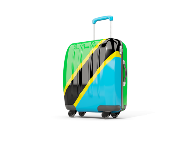 Suitcase with flag. Download flag icon of Tanzania at PNG format