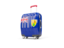 Turks and Caicos Islands. Suitcase with flag. Download icon.