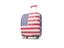 United States of America. Suitcase with flag. Download icon.