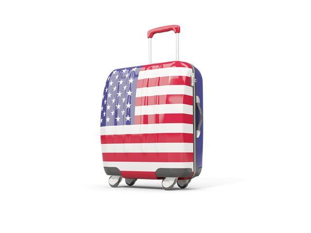 Suitcase with flag. Download flag icon of United States of America at PNG format