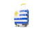 Uruguay. Suitcase with flag. Download icon.