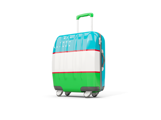 Suitcase with flag. Download flag icon of Uzbekistan at PNG format