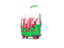 Wales. Suitcase with flag. Download icon.