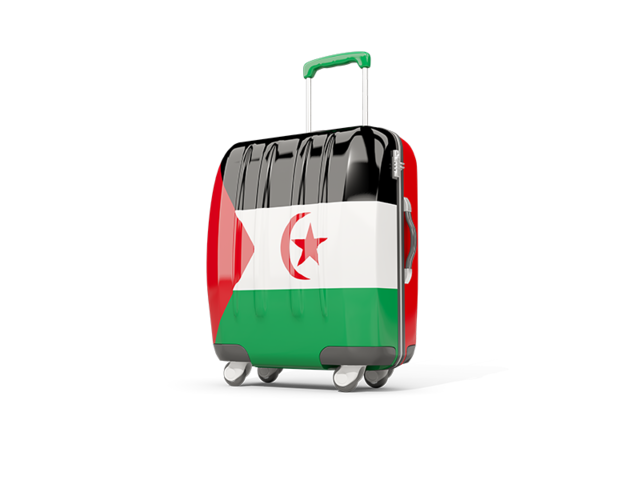 Suitcase with flag. Download flag icon of Western Sahara at PNG format