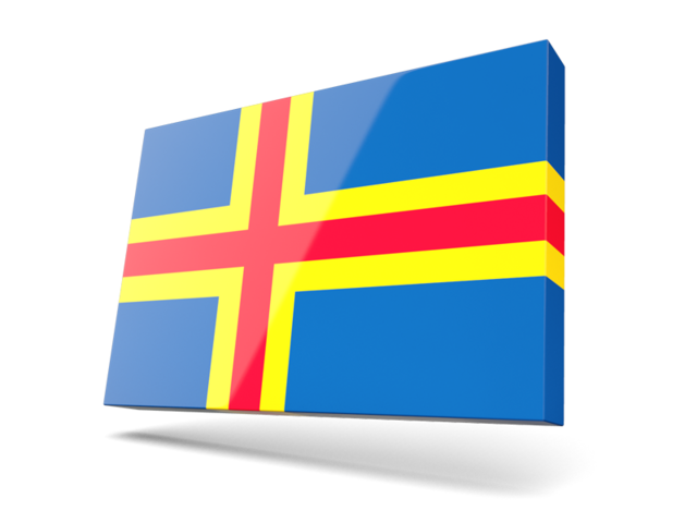 Thin rectangular icon. Download flag icon of Aland Islands at PNG format