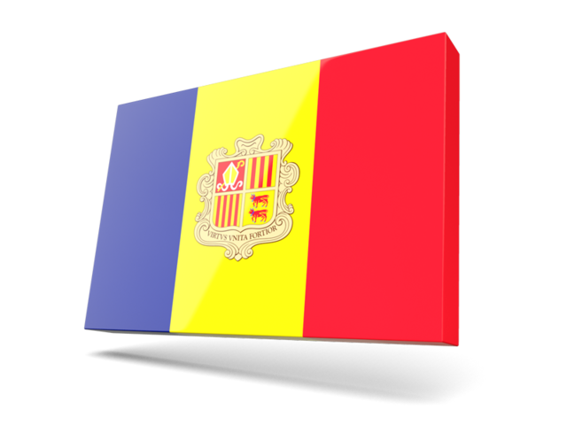 Thin rectangular icon. Download flag icon of Andorra at PNG format