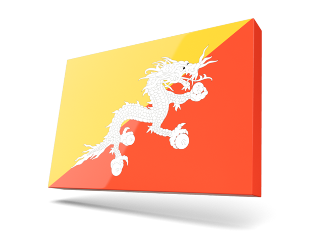 Thin rectangular icon. Download flag icon of Bhutan at PNG format