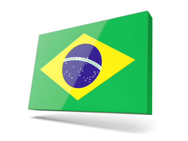 Тонкая прямоугольная иконка. Скачать флаг. Бразилия