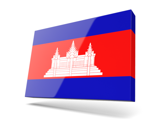 Thin rectangular icon. Download flag icon of Cambodia at PNG format