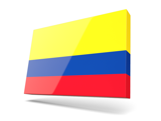 Тонкая прямоугольная иконка. Скачать флаг. Колумбия