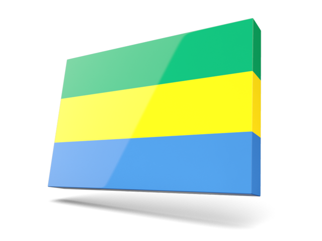 Thin rectangular icon. Download flag icon of Gabon at PNG format
