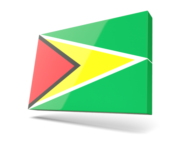 Thin rectangular icon. Download flag icon of Guyana at PNG format