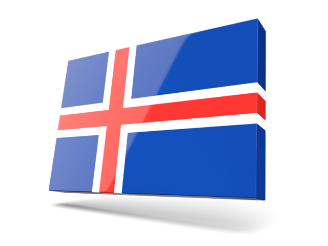 Тонкая прямоугольная иконка. Скачать флаг. Исландия