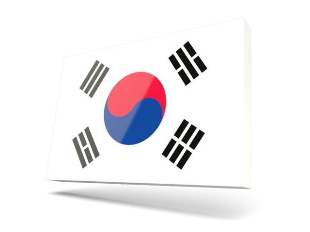 Тонкая прямоугольная иконка. Скачать флаг. Южная Корея