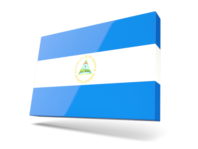 Тонкая прямоугольная иконка. Скачать флаг. Никарагуа