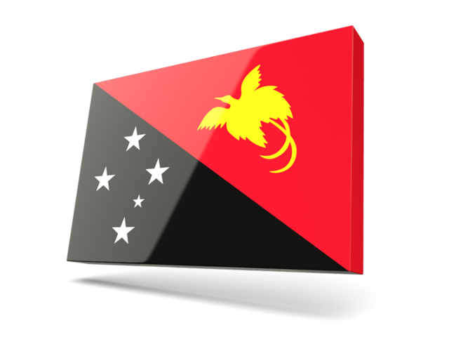 Тонкая прямоугольная иконка. Скачать флаг. Папуа — Новая Гвинея