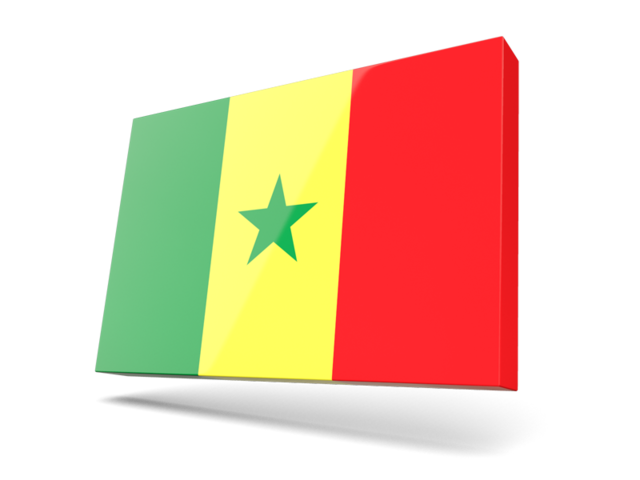 Thin rectangular icon. Download flag icon of Senegal at PNG format