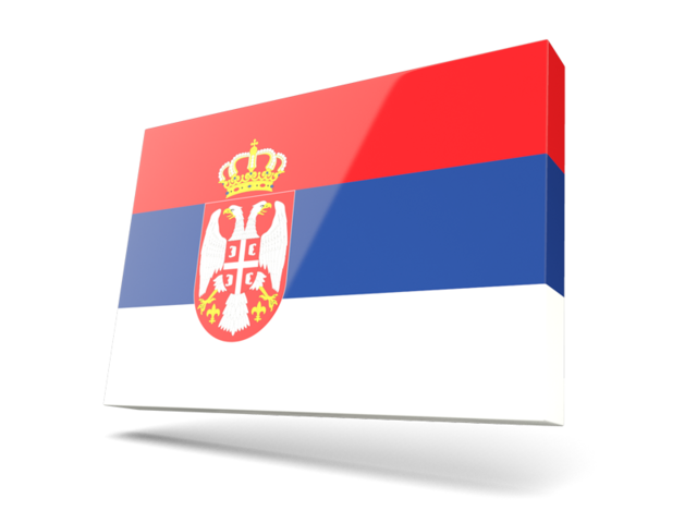 Тонкая прямоугольная иконка. Скачать флаг. Сербия