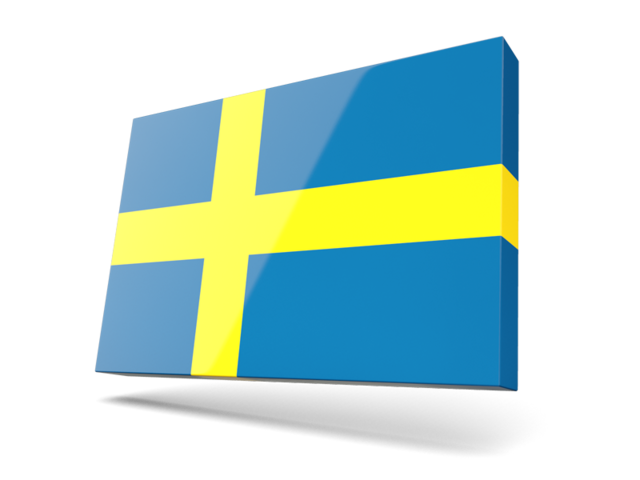 Тонкая прямоугольная иконка. Скачать флаг. Швеция
