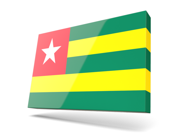 Thin rectangular icon. Download flag icon of Togo at PNG format