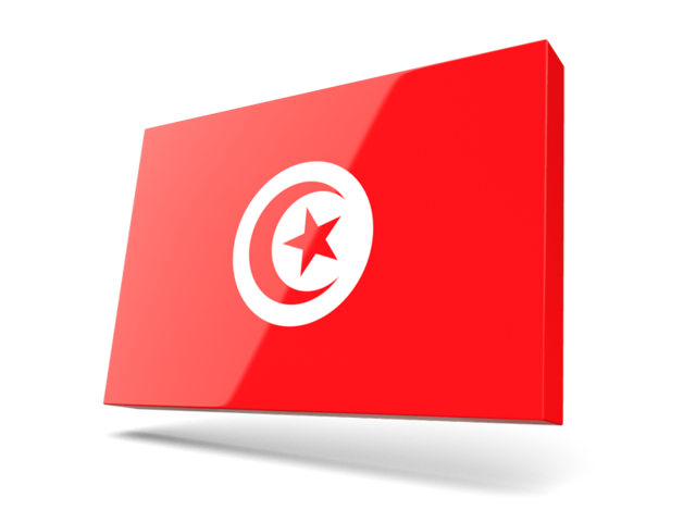 Thin rectangular icon. Download flag icon of Tunisia at PNG format